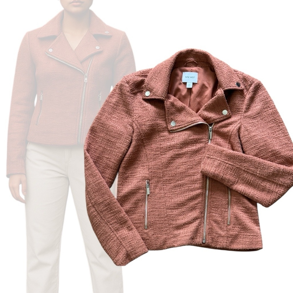 Nine West Textured Women's Rust Moto Jacket